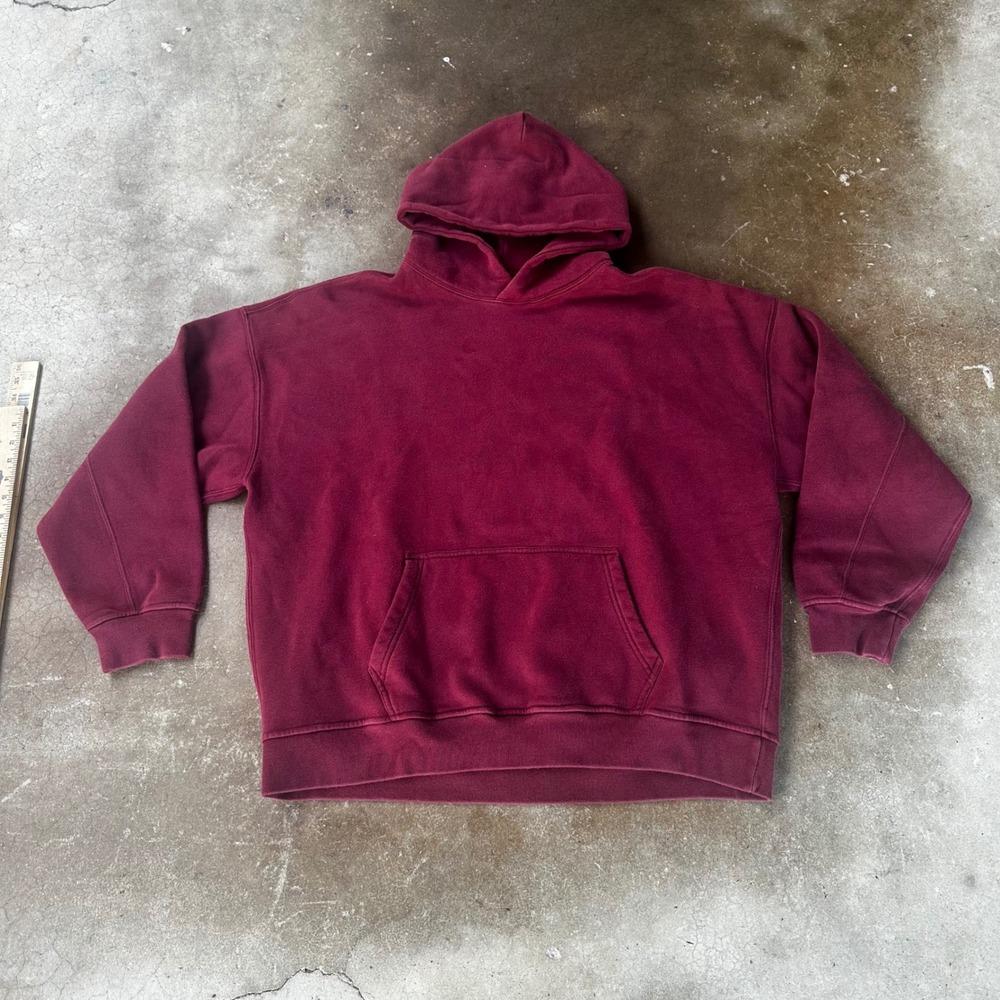 Abercrombie & Fitch Hoodie Mens XL Burgundy Excellent Soft A&F Essentials Boxy